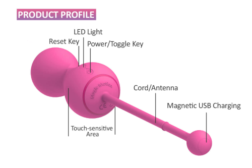 Magic Motion Kegel Gen 2 - Вагинальные шарики 8,4х3,4 см  (розовые)